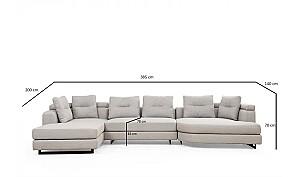 Canapea coltar Trendy Padova 2 Stanga Gri deschis