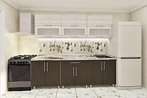 Set mobila bucatarie PS Modern (sticla) 2.2 m (Elite PAL) Mokko / Kortona