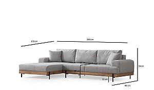 Canapea coltar Trendy Stejar Eti Stanga Gri