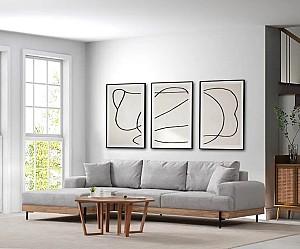 Canapea coltar Trendy Stejar Eti Stanga Gri