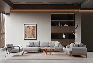 Canapea coltar Trendy Stejar Eti Stanga Gri