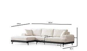 Canapea coltar Trendy Eti Negru Stanga Alb