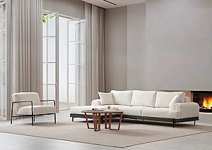 Canapea coltar Trendy Eti Negru Stanga Alb