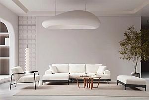 Canapea coltar Trendy Eti Negru Stanga Alb