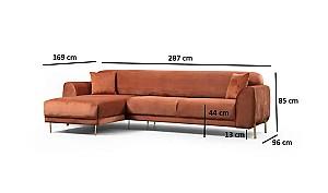 Canapea coltar Trendy Chl-3R Scortisoara (Oranj) Stanga