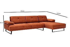 Canapea coltar Trendy Mustang Dreapta Oranj