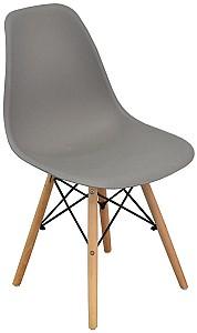 Set de masa si scaune Evelin DT 404-1 WO (Alb / Lemn) + 3 scaune LC-021 Grey (Gri)