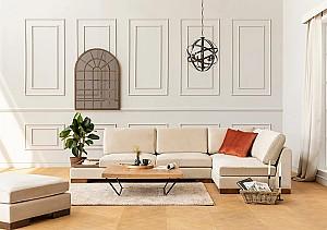 Canapea coltar Trendy Tulip Dreapta cu puf Bej