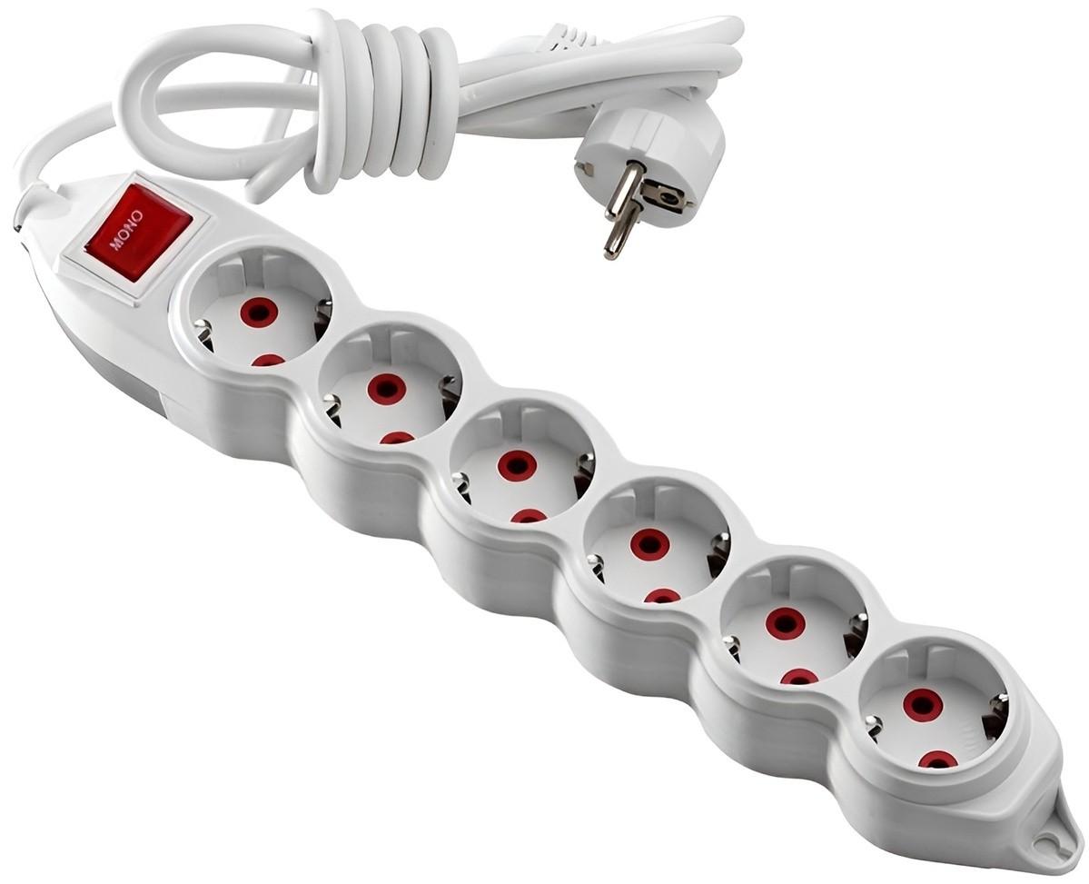 Prelungitor ORION 5m cu 6 prize impamantare/intrerupator (0280056)