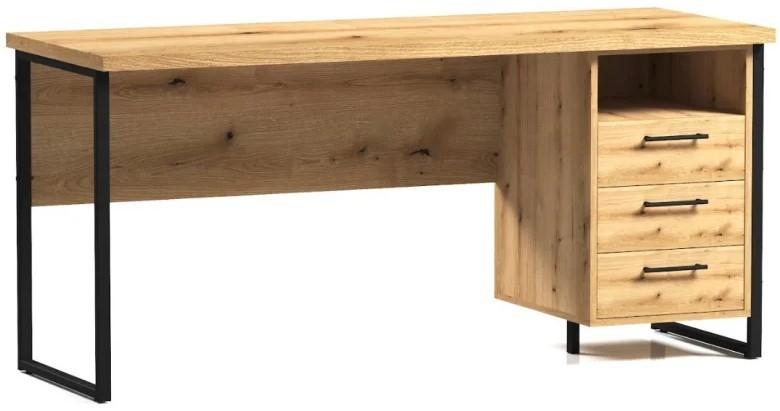 Masa de birou ML Mobila Loft OP 173 (1600) Negru / Stejar Ewok