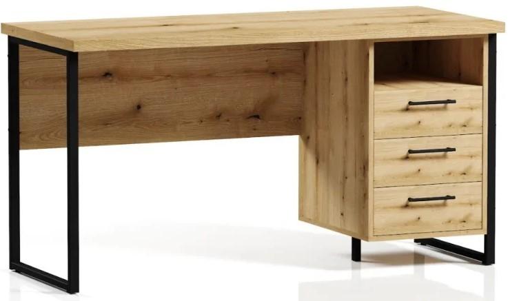 Masa de birou ML Mobila Loft OP 172 (1400) Negru / Stejar Ewok