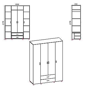 Dulap KompaniT 7 Atelie Deschis (Gri)