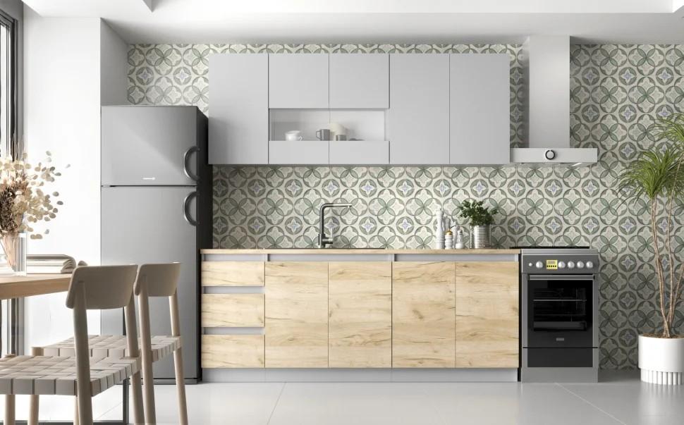 Set mobila bucatarie ML Mobila Monterrey Nr.3 2 m  Gri / Stejar Kraft Gri