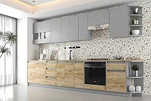 Set mobila bucatarie ML Mobila Monterrey Nr.1 3.45 m Gri / Stejar Kraft Gri