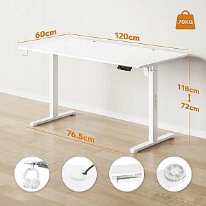 Masa gaming SENSE7 Nojo 120x60 White