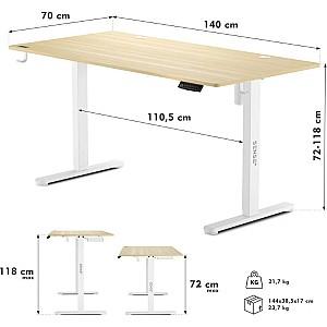 Masa gaming SENSE7 Nojo 140x70 White Pine