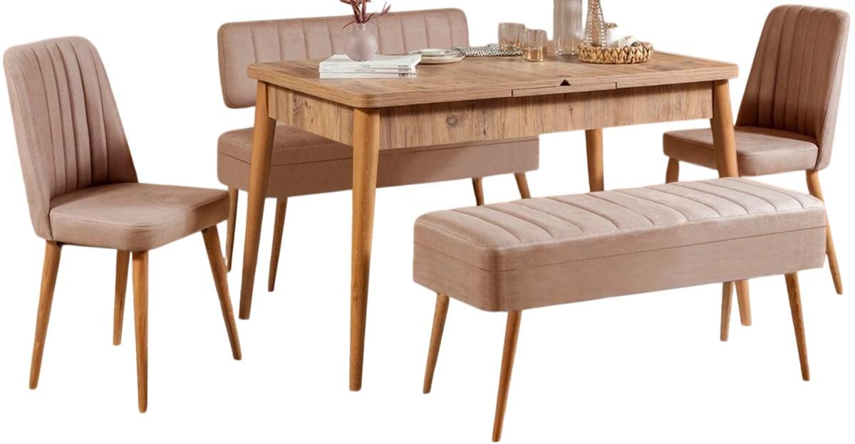 Set de masa si scaune Trendy Vina 0900 Pinul Atlantic (Maro)/Piatra