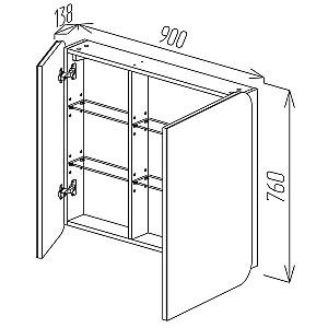 Dulap de baie Bayro Sonata 90x76