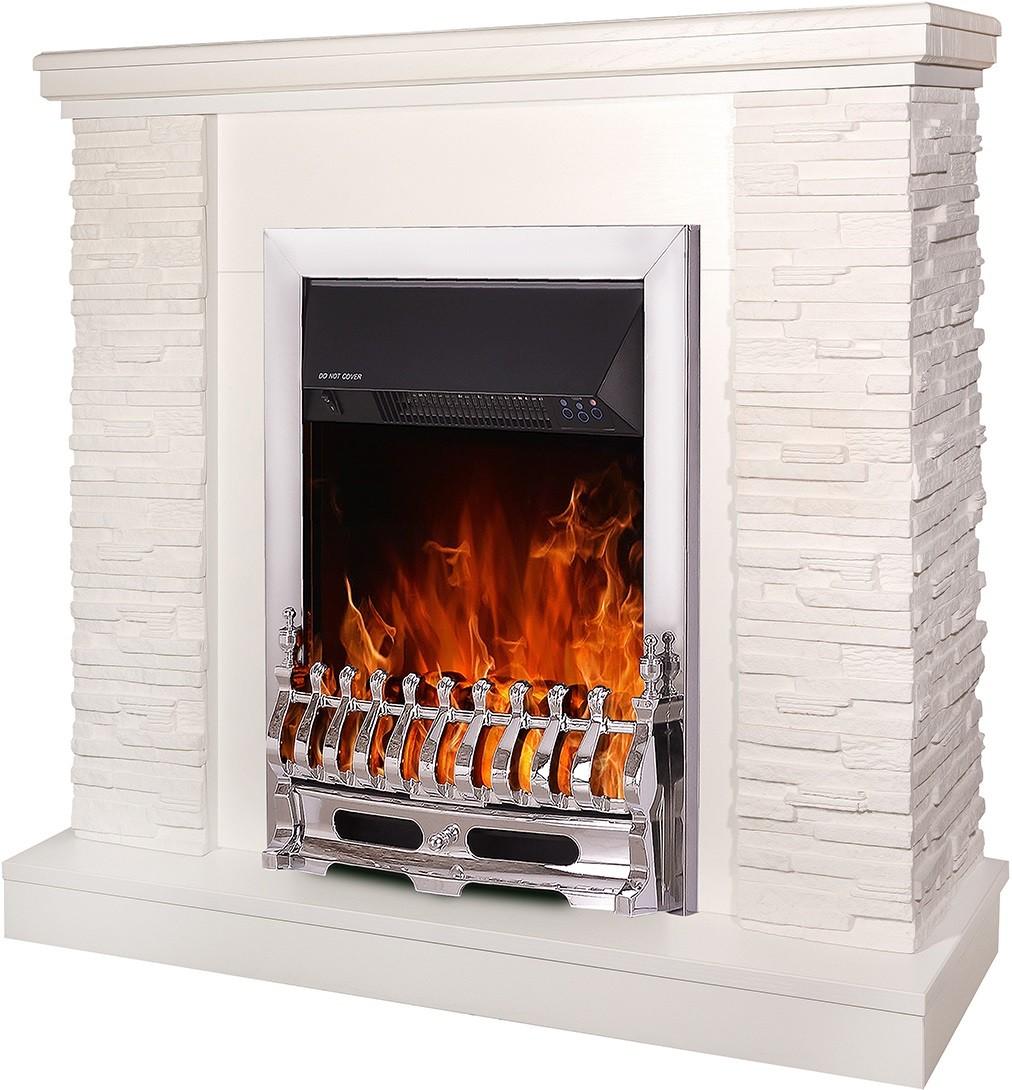 Semineu electric ArtFlame Rock Ivory & Galileo Silver