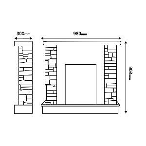 Semineu electric ArtFlame Rock Ivory & Meridian