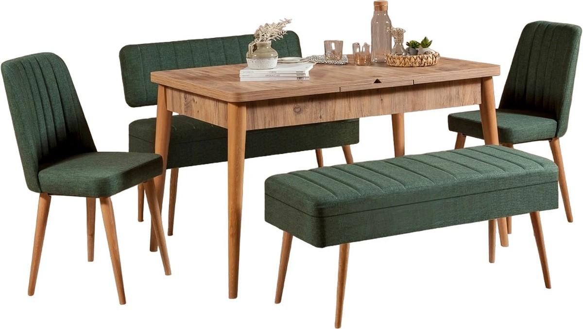 Set de masa si scaune Trendy Vina 1070 Pinul Atlantic (Maro)/Verde