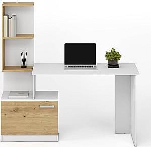 Masa de birou Halmar Miso Alb / Stejar Artisan