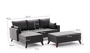 Canapea coltar Trendy Bella Mini Stanga Antracit (Gri)