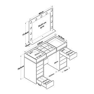 Masa de machiaj Trendy BJ118 2789 Alb