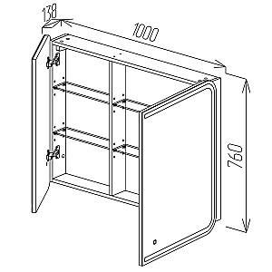 Dulap de baie Bayro Sonata LED touch 100x76