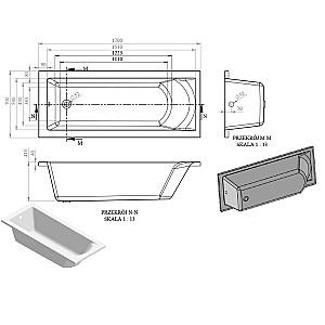 Cadă de baie Bonito Home Aventura 170x70 Acril
