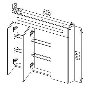 Dulap de baie Bayro Portis LED 100x80