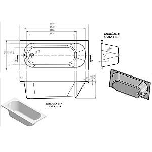 Cadă de baie Bonito Home Salsa 160x70 Acril