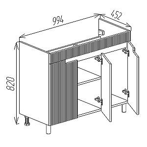 Dulap sub lavoar Bayro Positano Duo 100