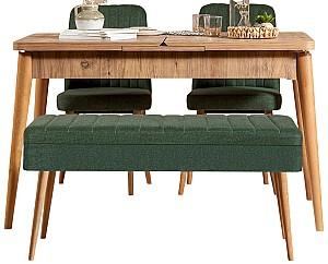 Set de masa si scaune Trendy Vina 1070 3 Pinul Atlantic (Maro)/Verde