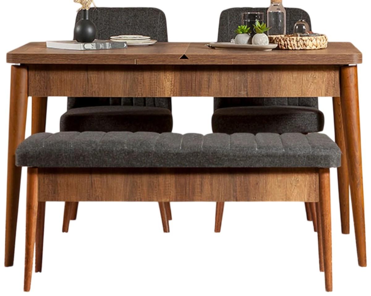 Set de masa si scaune Trendy Vina 1053 Nuc (Maro)/Antracit (Gri)