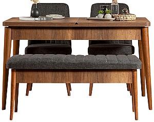 Set de masa si scaune Trendy Vina 1053 Nuc (Maro)/Antracit (Gri)