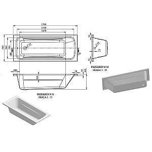 Cadă de baie Bonito Home Aralia 170x70 Acril