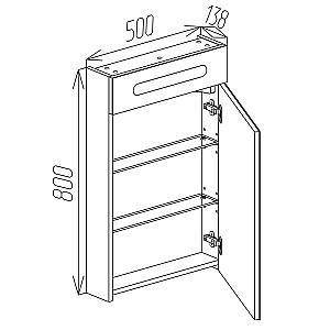 Dulap de baie Bayro Portis LED 50x80
