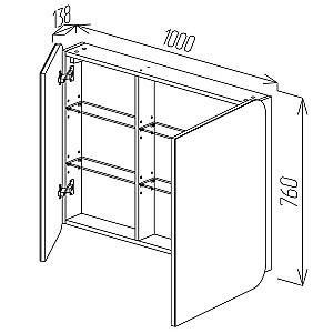 Dulap de baie Bayro Sonata 100x76
