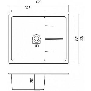 Chiuveta de bucatarie ELEFANT Premium Cripta 6550 Grey