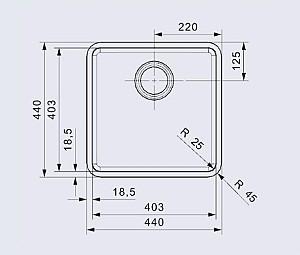 Chiuveta de bucatarie Reginox Kansas 40x40