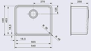 Chiuveta de bucatarie Reginox Kansas 50x40