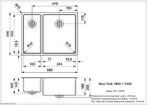 Chiuveta de bucatarie Reginox New York 18x40+34x40