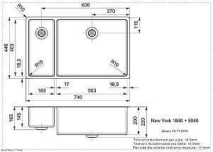 Chiuveta de bucatarie Reginox New York 18x40+50x40