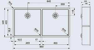 Chiuveta de bucatarie Reginox New York 40x40+40x40