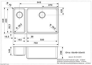 Chiuveta de bucatarie Reginox Ohio 18x40+50x40 (R)