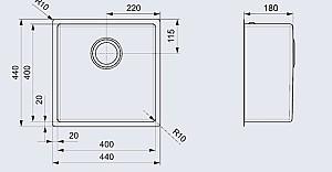 Chiuveta de bucatarie Reginox New York 40x40 Comfort Gold Flax