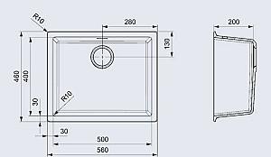 Chiuveta de bucatarie Reginox Amsterdam 50 Black Silvery