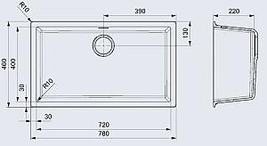 Chiuveta de bucatarie Reginox Amsterdam 72 Black Silver