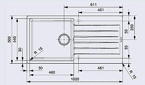 Chiuveta de bucatarie Reginox Harlem 10 Black Silver